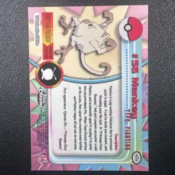 Pokemon #56 Mankey Hologram Foil 2000 Topps Chrome Fighting - LP/NM - Image 2