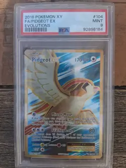 2016 Pokemon XY Evolutions Pidgeot EX Full Art #104 - PSA 9 Mint - Image 1