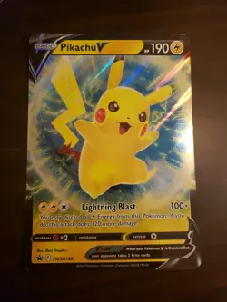 JUMBO Pokemon TCG Pikachu V SWSH198 SWSH Oversized Black Star Promo NM - Image 1