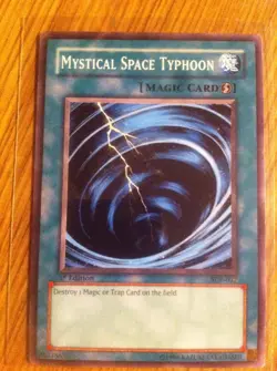 Yugioh 1st Edition SDP-032 "Mystical Space Typhoon" NMint-Mint - Image 1