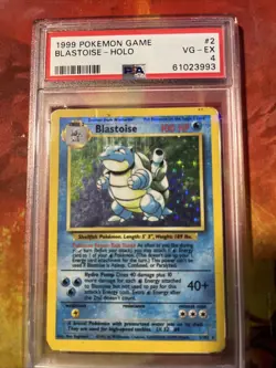 1999 Pokemon TCG Blastoise Base Set Holo Rare Card 2/102 PSA Graded 4 - Image 1