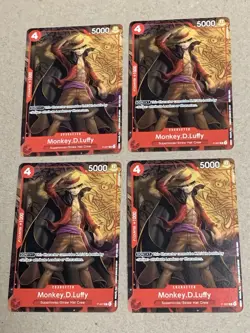 One Piece TCG Monkey D Luffy P-007 Tournament Pack Vol. 1 Promo Card LOT of 4 NM - Image 1