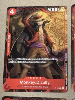 One Piece TCG Monkey D Luffy P-007 Tournament Pack Vol. 1 Promo Card LOT of 4 NM - Image 2