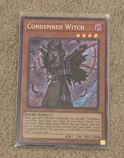 Condemned Witch NM Secret Rare (SOFU-EN028, 1st Edition) Yugioh Card - Image 1