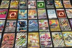 Pokemon Card Lot 100 OFFICIAL TCG Cards + Ultra Rare Holos + FREE BOOSTER PACK! - Image 1