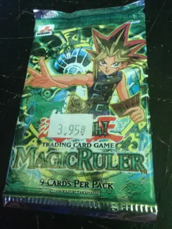 1 pack Yu-Gi-Oh Magic Ruler Booster Pack Sealed Konami Square Logo 1996 - Image 1