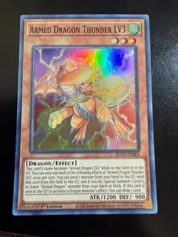 Yugioh Armed Dragon Thunder LV3 BLVO-EN004 Blazing Vortex 1st Edition - Image 1