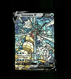 Fan-Art READ DESCRIPTION BELOW HOLO Gyarados Card Stained Glass Pokemon Card - Image 1