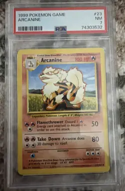 PSA 7 Arcanine 23/102 Base Set 1999 Pokemon Card - Image 1