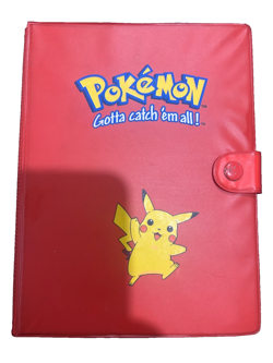 Vintage 1999 Authentic Red Pikachu Pokemon 4-Pocket Card Binder Book Album - Image 1