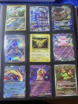 Pokemon TCG Card Collection 100 Assorted Cards Modern HITS RARE Prismatic Binder - Image 1