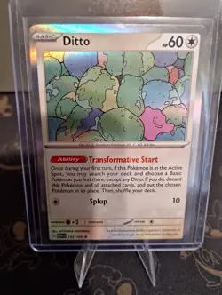 Pokemon TCG Ditto Scarlet & Violet Holo Holo Rare Card 132/165 NM - Image 1