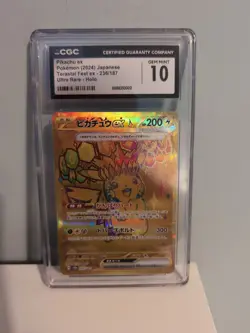 Pikachu EX Terastal Fest EX Holo Card 236/187 Japanese Edition CGC Gem Mint 10 - Image 1