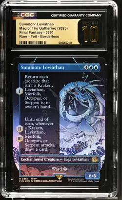 SUMMON: LEVIATHAN Final Fantasy Borderless Foil Rare CGC Pristine 10 MTG [NOS] - Image 1