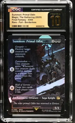SUMMON: PRIMAL ODIN Final Fantasy Borderless Foil FFXIV CGC Pristine 10 MTG - Image 1