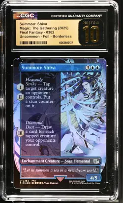 SUMMON: SHIVA Final Fantasy Borderless Foil FFX CGC Pristine 10 MTG - Image 1