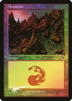MTG FOIL Mountain 346 - Invasion #346 - Image 1