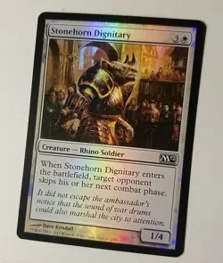 MTG 1x FOIL Stonehorn Dignitary, LP, Magic 2012, Enters Opponent Skips Combat - Image 1
