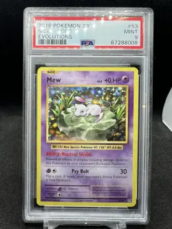 2016 Pokemon XY Evolutions 53/108 Mew Holo PSA 9 Mint - Image 1