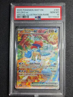 Pokemon Keldeo ex White Flare Special Illustration Rare #167 PSA 10 Gem Mint - Image 1