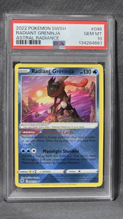 2022 Pokemon Sword & Shield Astral Radiance Radiant Greninja 046/189 PSA 10 - Image 1