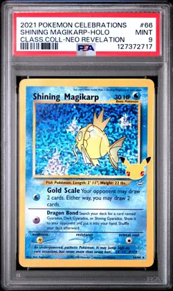 2021 POKEMON CELEBRATIONS CLASSIC COLL #66 SHINING MAGIKARP-HOLO PSA 9 - Image 1
