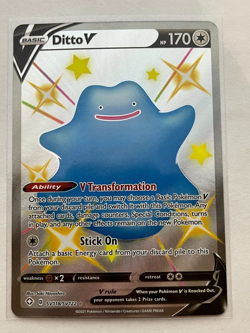 Ditto V - SV118/SV122 - Pokemon TCG - Shining Fates Ultra Rare - NM - Image 1