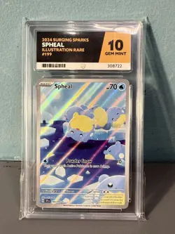Ace Gem Mint 10 Pokemon TCG Surging Sparks Spheal 199/191 - Image 1