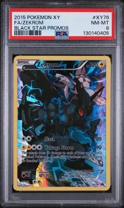 2015 Pokemon XY Black Star Promos #XY76 FA/Zekrom PSA NEAR MINT 8 - Image 1
