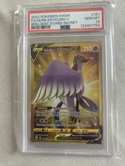 Galarian Articuno V 181/172 Gold Secret Brilliant Stars Pokemon PSA 10 GEM MT - Image 1