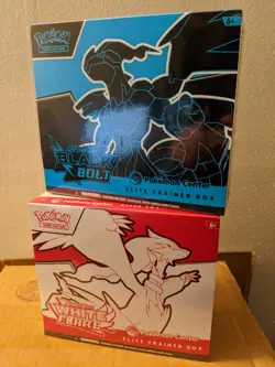Pokemon Center Black Bolt and White Flare ETB Set Factory Sealed - Image 1