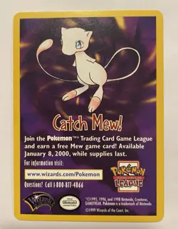 Pokemon TCG - Catch Mew! Pokemon Movie Promo Vintage (1999) NM - Image 1