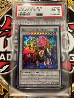 YuGiOh BARONNE DE FLEUR #MAZE-EN051??PSA 10 GEM MT??1st EDITION-2023 ULTRA RARE - Image 1