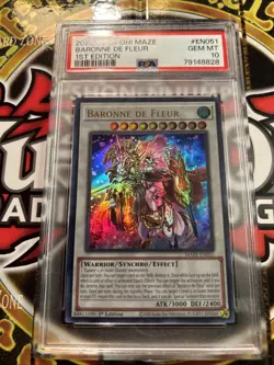 YuGiOh BARONNE DE FLEUR #MAZE-EN051??PSA 10 GEM MT??1st EDITION-2023 ULTRA RARE - Image 2