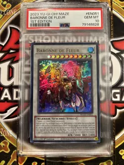 YuGiOh BARONNE DE FLEUR #MAZE-EN051??PSA 10 GEM MT??1st EDITION-2023 ULTRA RARE - Image 3
