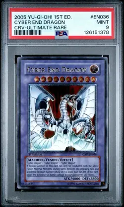 Yu-Gi-Oh! Cyber End Dragon CRV-EN036 Ultimate Rare Euro 1st Edition PSA - Image 1