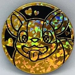 Pokemon Pokemon card game Yamper Gold Plastic Medal Japanese Wanpachi - Image 1