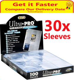 ULTRA PRO PLATINUM 9 POCKET TRADING COLLECTOR CARDS ALBUM SLEEVES 30 PAGES - Image 1