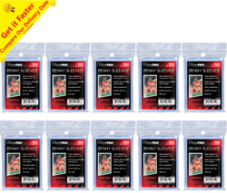 10 x 100 ct Ultra Pro Regular Card Protector Soft Sleeves Penny Plastic Clear 844568037197 - Image 1