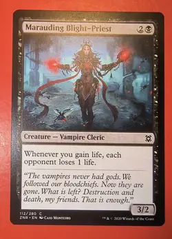 MTG: ZENDIKAR RISING, MARAUDING BLIGHT - PRIEST , REGULAR, 112/280, NM, COMMON - Image 1