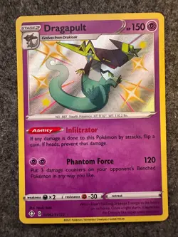Pokemon Card Dragapult Sv062/sv122 Shining Fates Baby Shiny Rare Near Mint - Image 1