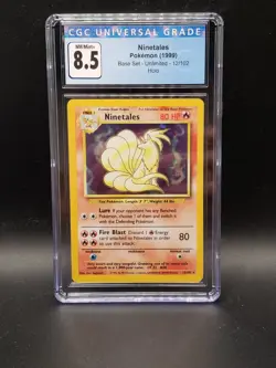 WOTC 1999 Pokemon TCG Base Set Holo Unlimited Ninetales #12/102 Graded CGC 8.5MT - Image 1