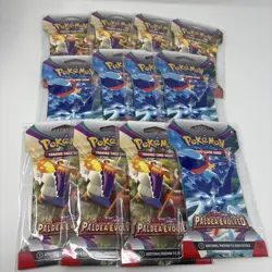 Lot of 12 Pokemon TCG Paldea Evolved Booster Packs - Image 1