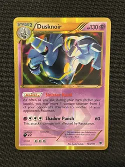 Pokemon Black and White Plasma Blast Shiny Dusknoir 104/101 Secret Rare - Image 2