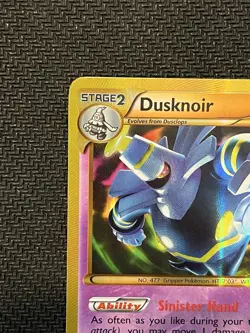 Pokemon Black and White Plasma Blast Shiny Dusknoir 104/101 Secret Rare - Image 3