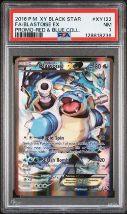 2016 POKEMON XY PROMO RED & BLUE COLLECTION FULL ART/BLASTOISE EX PSA 7 - Image 1