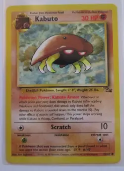 KABUTO Fossil Set 1999 Pokemon Card 50/62 LP - Image 1