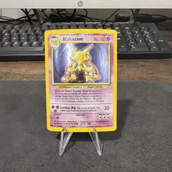 Alakazam 1/102 Base Set Unlimited (1999) Holo Rare Vintage WOTC Pokemon TCG - LP - Image 1
