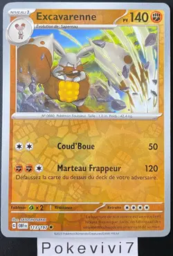 Carte Pokemon EXCAVARENNE 113/197 REVERSE EV3 Ecarlate et Violet OBF FR NEUF - Image 1