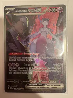Pokemon TCG Destined Rivals Team Rockets Mewtwo EX Card 81/182 - Image 1